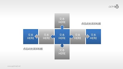 多層級總分關系PPT邏輯圖模板
