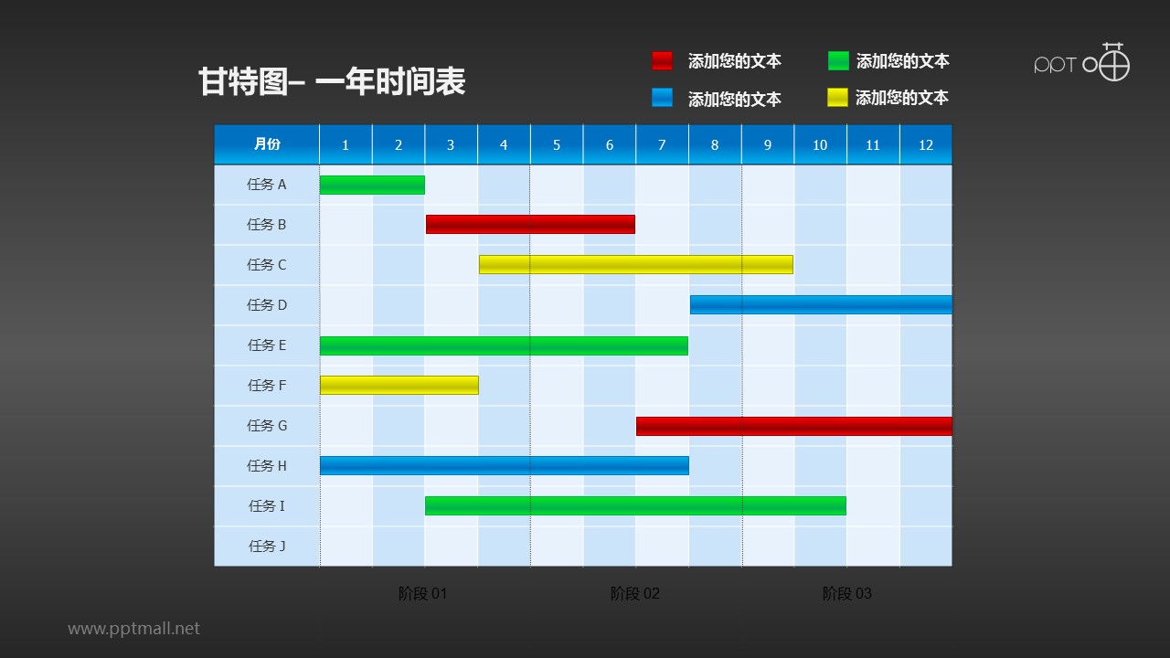 甘特图工作时间表(11)—年度工作安排表