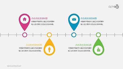 扁平清新簡明時間軸【系列-02】PPT模板
