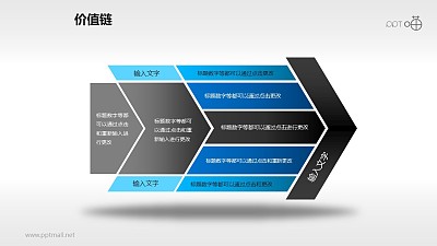 价值链——清爽蓝黑箭头PPT下载 价值链——清爽蓝黑箭头PPT下载