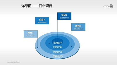标记说明的四层洋葱图PPT素材(5)