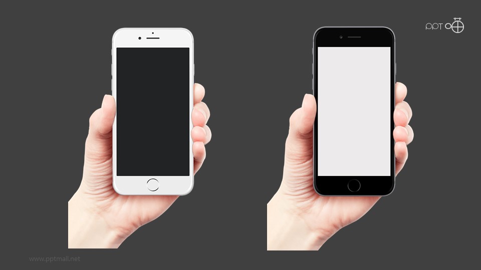 手持展示的黑白两款iphone6/6s手机高清素材