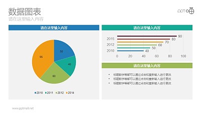 扁平化彩色動態餅圖+條形圖瀑PPT下載