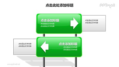 戰略方向——縱向排列的戰略方向分析PPT圖形素材