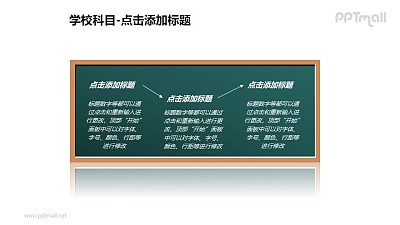 学校科目——黑板上的文本框递进关系PPT图形素材 学校科目——黑板上的文本框递进关系PPT图形素材