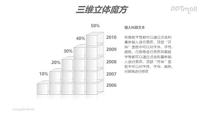 白色半透明四阶魔方分解图PPT模板素材(3) 白色半透明四阶魔方分解图PPT模板素材(3)