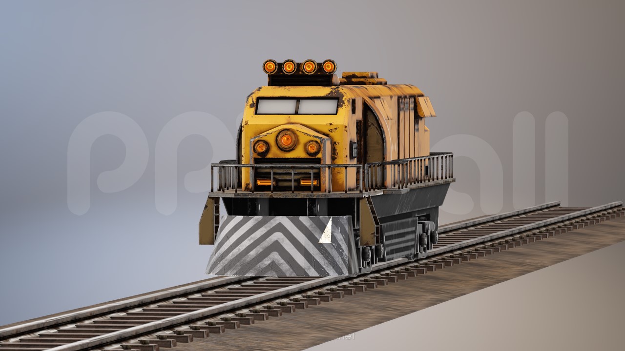 一节怀旧的火车头PPT模型素材