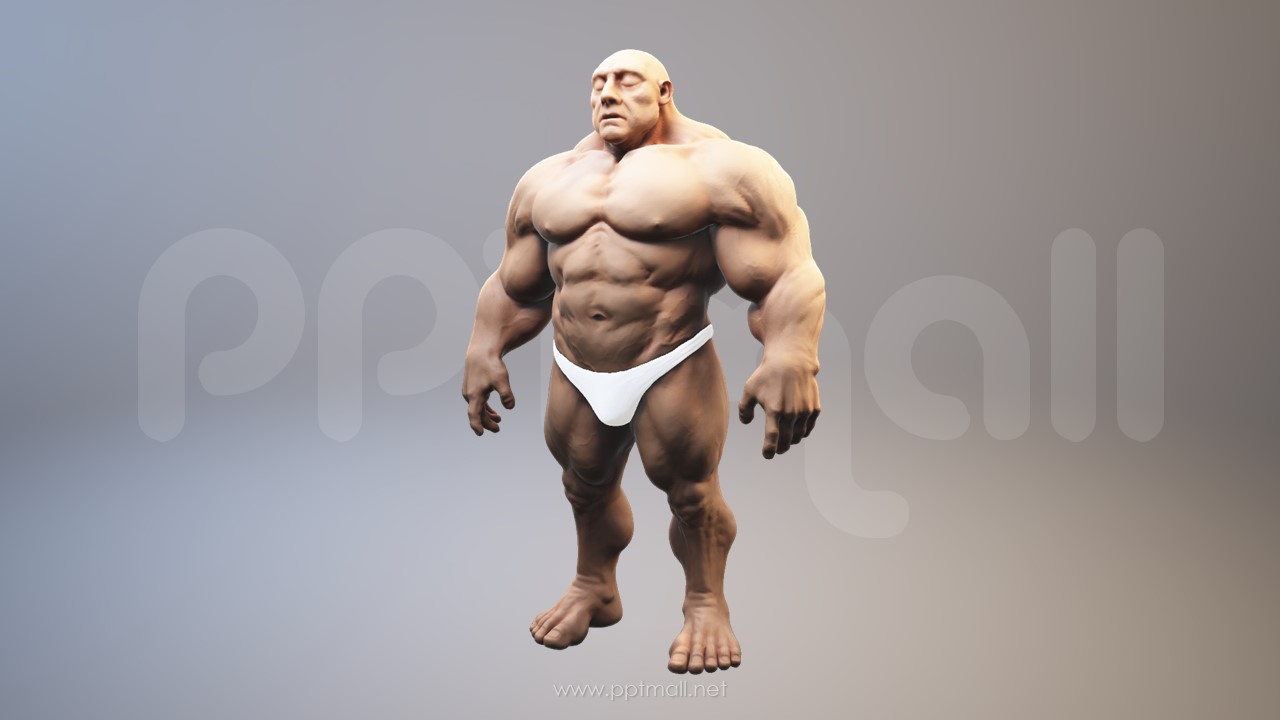 强壮的肌肉男3D PPT模型素材