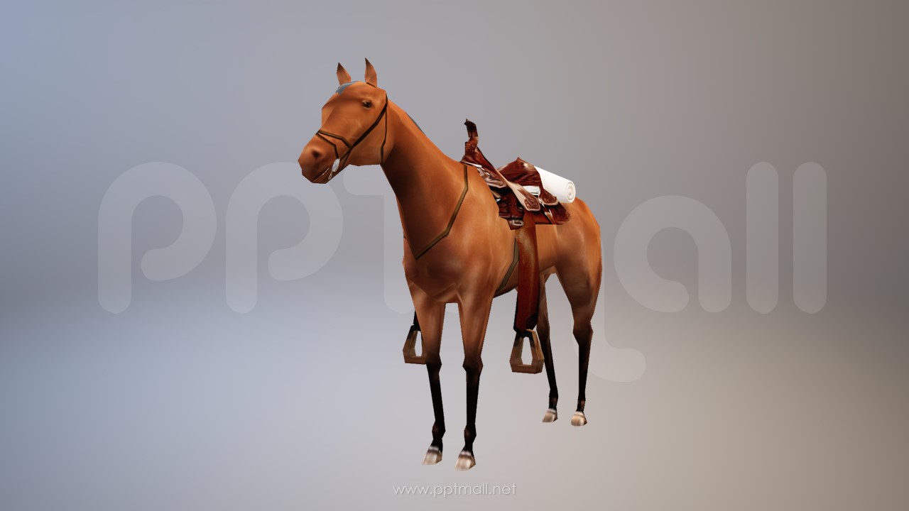 战国时期的3D马匹模型PPT素材下载