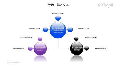 三个气泡总分关系PPT模板素材（1）