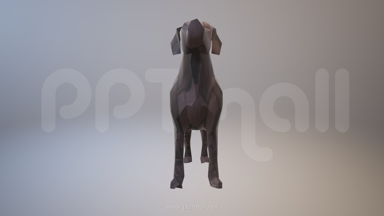 木质纹理的3D狗狗PPT模型素材