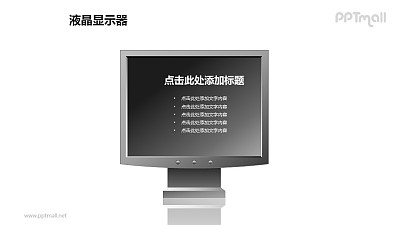 一個液晶顯示器PPT模板素材