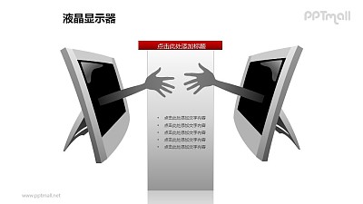 液晶顯示器——網絡交友PPT模板素材