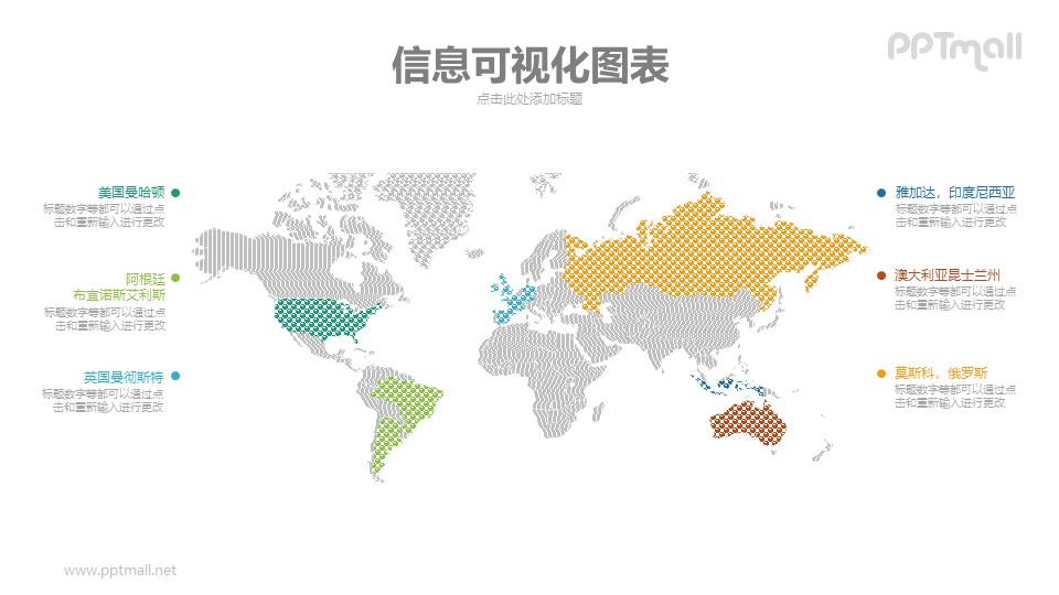 世界地图PPT可视化数据图表模板下载