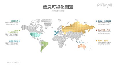世界地图PPT可视化数据图表模板下载