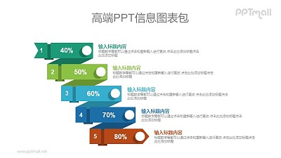 帶百分比數據的目錄要點PPT圖示素材下載