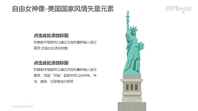 自由女神像-美國國家風情PPT圖像素材下載