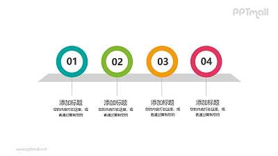 四個數字組成的目錄PPT模板圖示下載