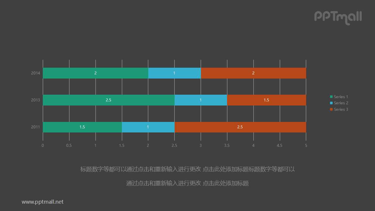 简约三色条形图PPT图表素材下载