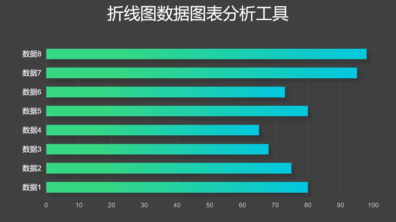 绿色渐变条形图数据分析工具PPT图表下载