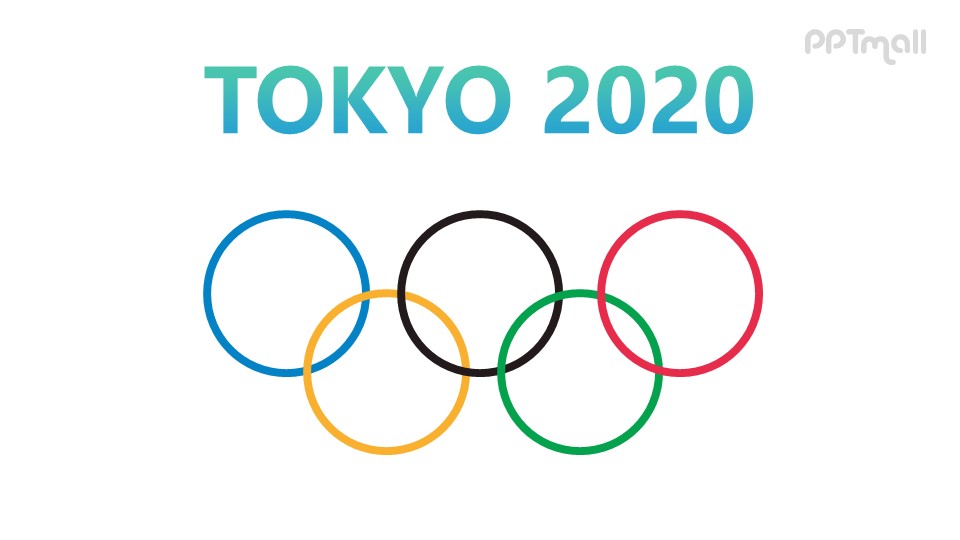 片头动画2020东京奥运会奥运五环PPT动画模板素材下载