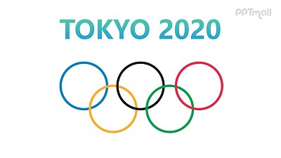 片頭動畫2020東京奧運會奧運五環PPT動畫模板素材下載