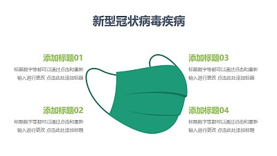 矢量醫用綠色口罩COVID-19新型冠狀病毒PPT圖示素材下載