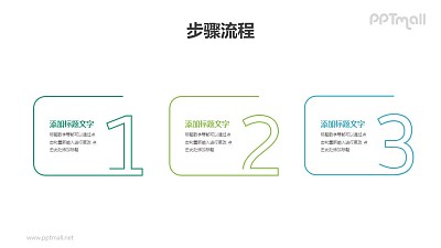 3個并列關系的圓角線條數字目錄導航PPT素材