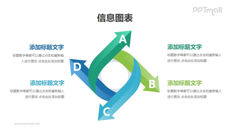 四個箭頭循環關系分析圖表PPT素材下載