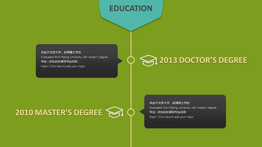 墨绿色个人介绍PPT模板