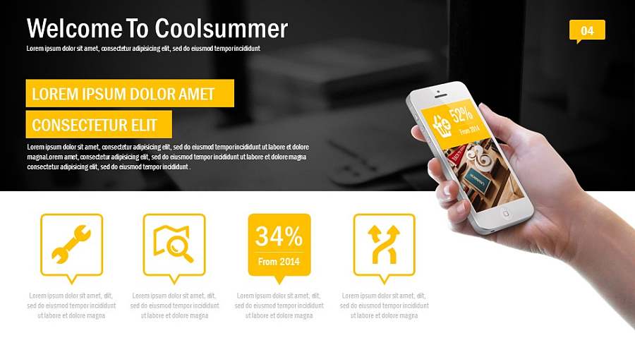 黑黄色高端逼格PPT模板