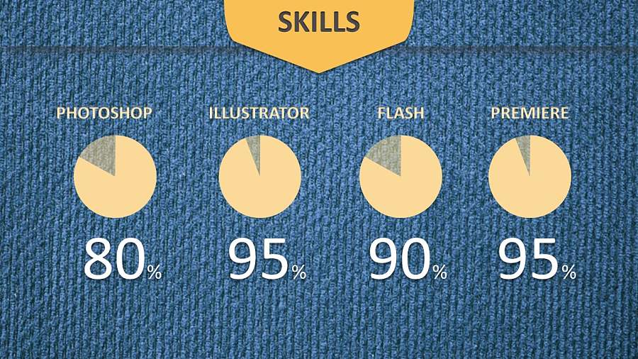 蓝色布纹背景个人简历PPT模板下载