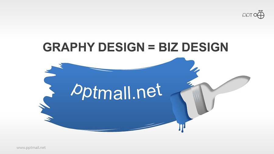 油漆刷子刷墙的PPT素材