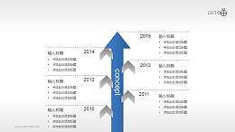 竖向箭头型PPT时间轴素材