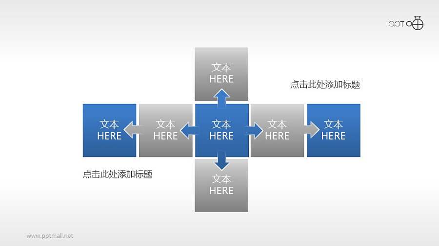 多层级总分关系PPT逻辑图模板