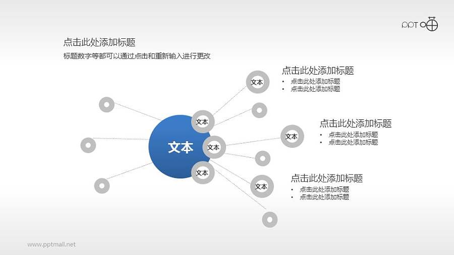 圆形总分关系商务PPT素材