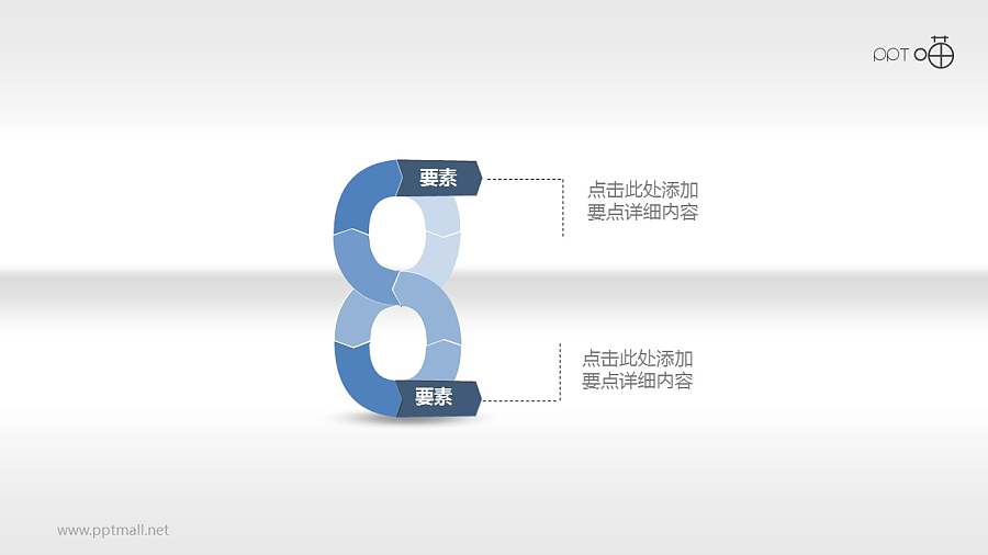 “8”要素循环逻辑图PPT素材