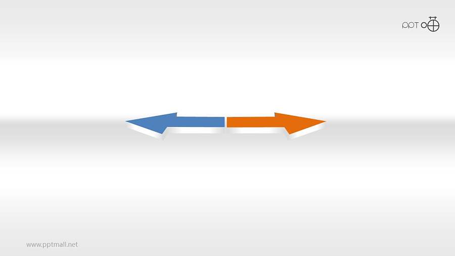 具有并列对比关系双箭头PPT素材