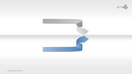 2个同向对称合流箭头PPT素材