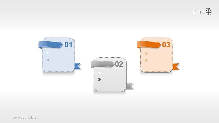 皮革风的3个并列关系的要点PPT素材