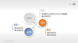 微立体3部分百分比PPT素材