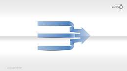 丝带风3项合流的箭头图 PPT素材