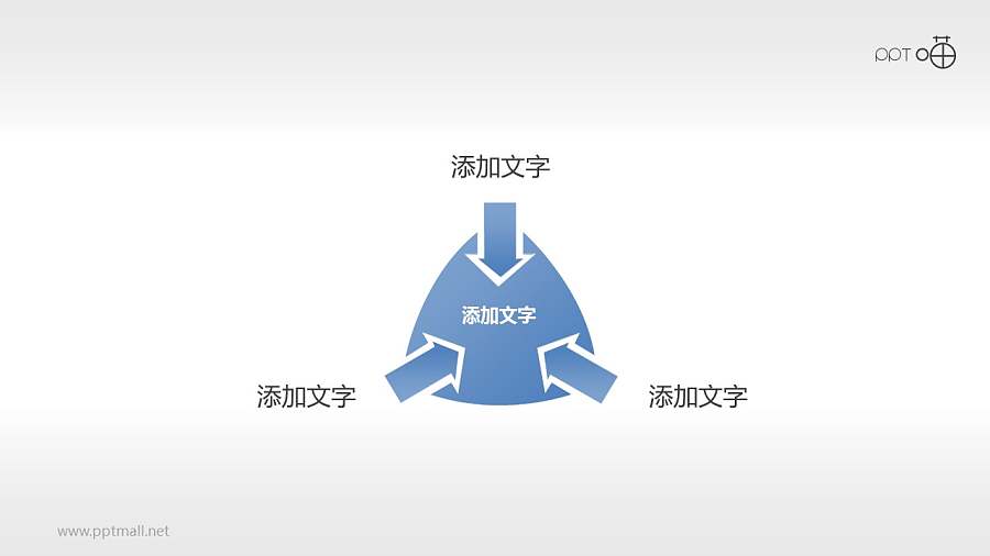 3个朝向中心的箭头Powerpoint下载