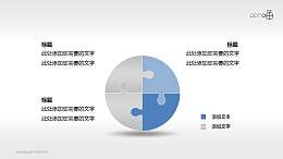 圆形拼图四部分关系ppt素材
