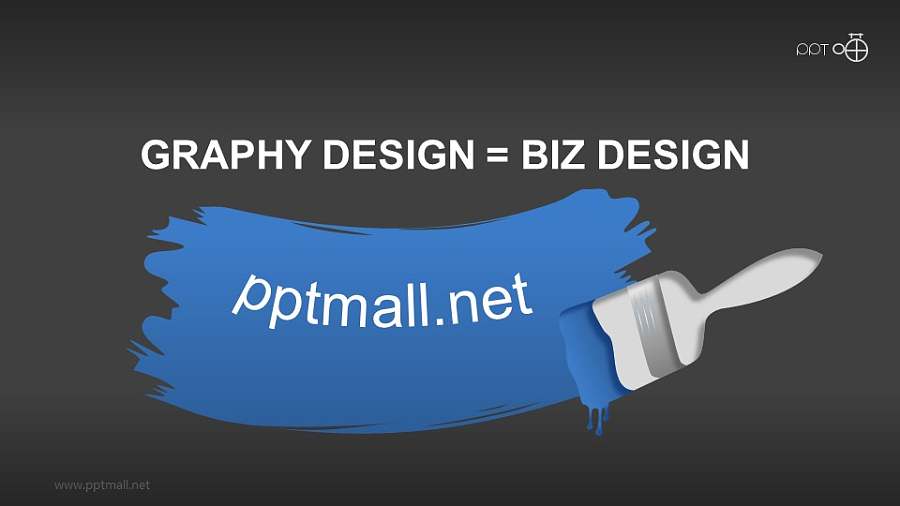 油漆刷子刷墙的PPT素材