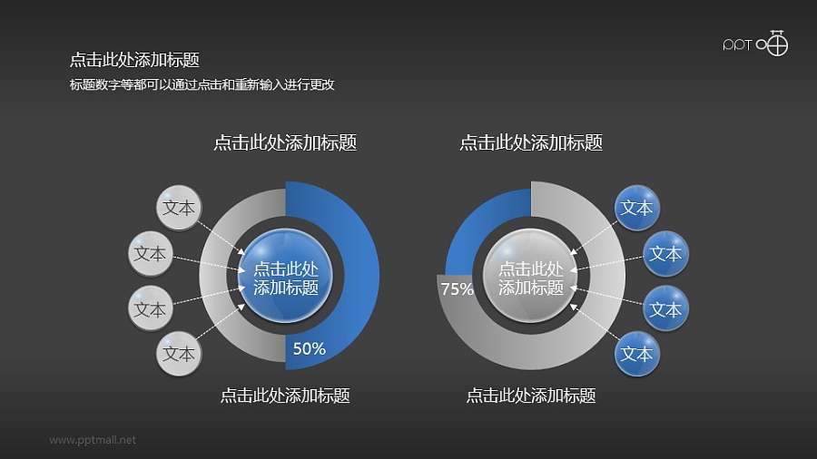 小球四部分总分/对比PPT逻辑素材