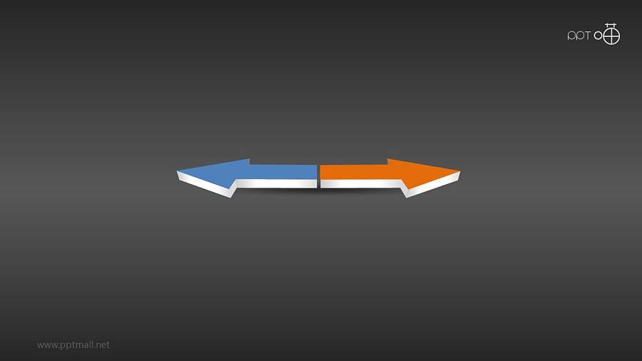 具有并列对比关系双箭头PPT素材