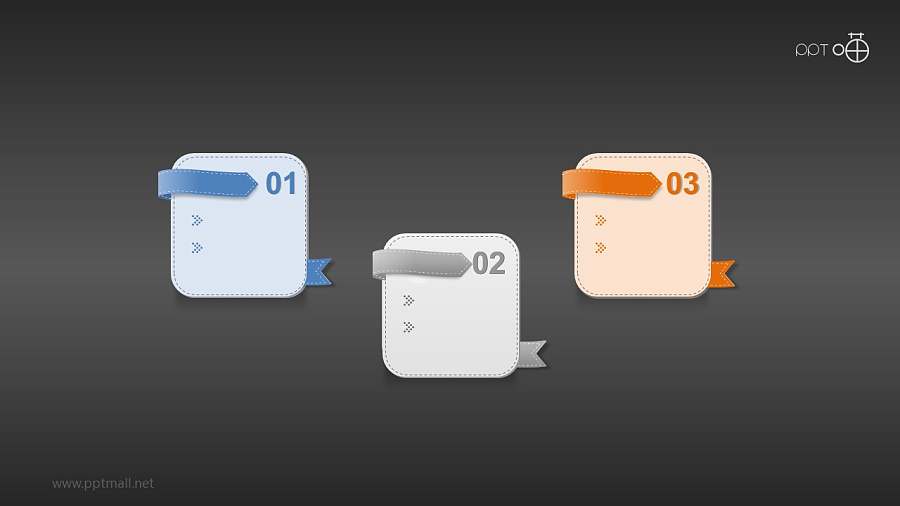 皮革风的3个并列关系的要点PPT素材