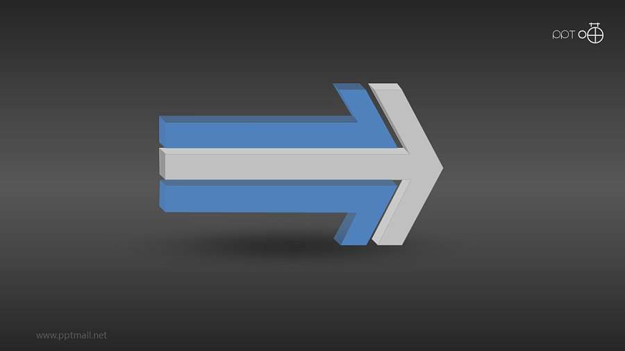 脱胎而出的大箭头PPT素材