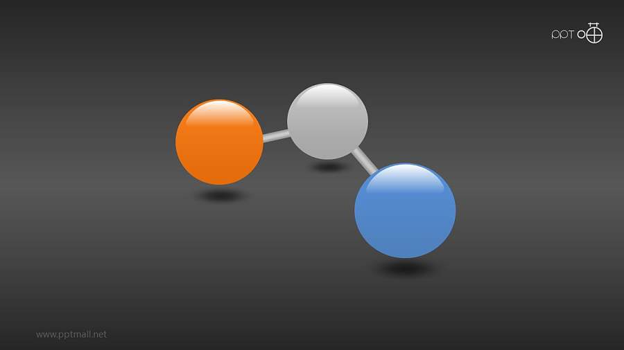 3个连成一体的立体小球PPT模版下载